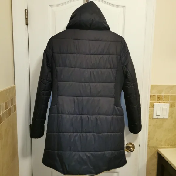 Beautiful Navy blue Coat/Parka Cozy, Warm, light Winter Jaket XL Extra Large - Picture 5 of 13
